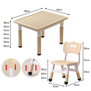 Ensemble de table et chaises pour enfants SINKIPA, en plastique coloré, meubles pour enfants, meubles préscolaires, table et chaise pour enfants, faciles à nettoyer - Product Image 4