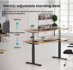 Scrivania Moderna MEET&CO <span class=keywords><strong>in</strong></span> Legno, Regolabile <span class=keywords><strong>in</strong></span> Altezza, Sistema Anti-Collisione, Ampio Piano Rettangolare, Certificata CE per <span class=keywords><strong>Ufficio</strong></span> - Product Image 2