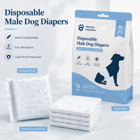 Vente en gros de bandes abdominales jetables pour chiens mâles, couches pour animaux de compagnie avec noyau SAP, protection contre les fuites et ajustement confortable