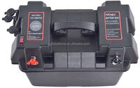 Boîtier de rangement portable en plastique noir GLOBALTONE BA880 avec prise allume-cigare 12V, port USB, voltmètre et BMS 18650 pour voiture