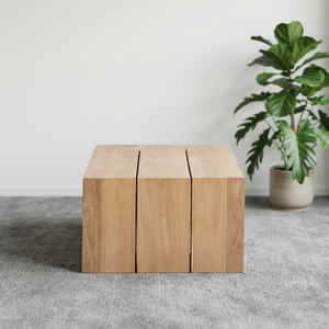 Mesa de Centro Minimalista de Madera Maciza con Acabado Natural, Muebles para Sala de Estar - Product Image 2