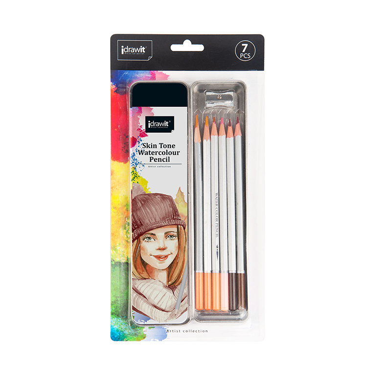 Набор акварельных карандашей 12 шт., для рисования с 1 точилкой