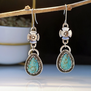 Orecchini Vintage a Goccia con Fiori e Accenti Colorati, Accessori di Moda in Stile Etnico per Donne - Product Image 3