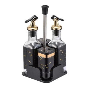 Set di Contenitori in <span class=keywords><strong>Vetro</strong></span> Rotanti di Lusso <span class=keywords><strong>per</strong></span> Spezie, Olio e Aceto, 4 Pezzi, Portaspezie Portatile <span class=keywords><strong>per</strong></span> <span class=keywords><strong>Cucina</strong></span> - Product Image 1