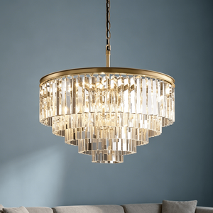 Lustre en verre cristal et fer industriel de luxe <span class=keywords><strong>Odeon</strong></span>, LED réglable en hauteur, pour la décoration de la maison, des hôtels, des cafés, des restaurants - Product Image 3