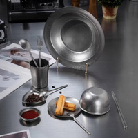 Plaques rondes en acier inoxydable incassables au lave-vaisselle grandes pour cuisine camping barbecue service de nourriture