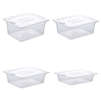 Récipient Gastronorm en plastique PC transparent chauffant Sélection de casseroles GN rectangulaires à compartiment unique pour le stockage des aliments