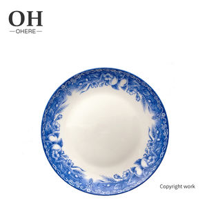 أطقم أدوات مائدة بالجملة للمطاعم والفنادق، أطباق من الخزف الصيني الأبيض والأزرق للحفلات والأعراس، إنتاج مصنع محترف - Product Image 4