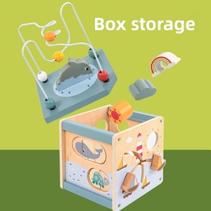 Jouets éducatifs en bois pour nourrissons, nouveaux modèles multifonctionnels à quatre côtés, grand <span class=keywords><strong>labyrinthe</strong></span> de perles animales, modè<span class=keywords><strong>le</strong></span> QY-403, boîte de couleur - Product Image 3