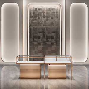 Chất lượng cao Tempered Glass thép không gỉ bán lẻ đồ trang sức cửa hàng đồng hồ Đèn LED nhà cung cấp đồ trang sức Showcase hiển thị ánh sáng - Product Image 5