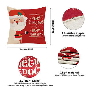Noël cerf père noël renne canapé décor à la maison jeter housse de coussin 3D joyeux noël taie d'oreiller pour cadeau - Product Image 6