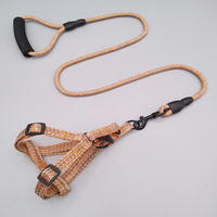 Ensemble laisse tressée pour chien et harnais de poitrine réglable, poignée rembourrée anti-torsion, kit de promenade pour chiens de taille moyenne à grande