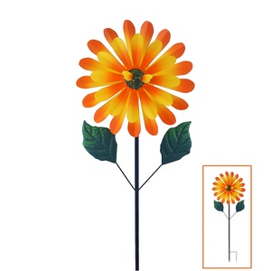 Cảnh quan tuyệt đẹp sắt hướng dương cối xay gió ong đôi lớp sân điêu khắc 360 ° xoay Vườn cỏ trang trí cho <span class=keywords><strong>Midsummer</strong></span> - Product Image 6