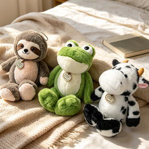 Peluche de Animales Salvajes de Alta Calidad, Suaves y Esponjosos: Perezoso, Rana, Vaca, León, Leopardo de las Nieves, Juguete de Peluche, Decoración Estética para Habitación, Recuerdo, Regalo - Product Image 6