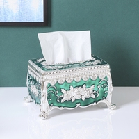 Nouveau porte-boîte à mouchoirs en acrylique de style européen vintage pour la décoration de la maison et de l'hôtel, boîte de rangement pour serviettes en papier
