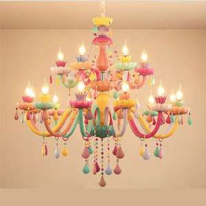 New Style Indoor Decorative Kids Bedroom Pendant <b>Light</b> Modern Colored Crystal Beads <b>Chandelier</b> - Product Image 2