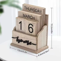 Boîte de calendrier de l'avent rectangulaire en bois de style Wabi-Sabi, cubes, support de calendrier perpétuel pour bureau ou mur, pour le Ramadan, en cadeau