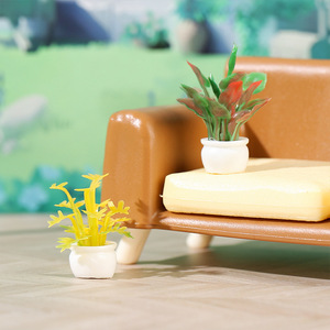 Miniature Dollhouse Potted Plants 1:12 Scale Resin Craft Greenery Decor For Sand <b>Table</b> Model DIY - Product Image 3