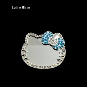 Miroir compact en alliage avec strass pleine surface effet diamant, breloques DIY à dos plat, accessoires pour coques de téléphone, sacs et pochettes - Product Image 6