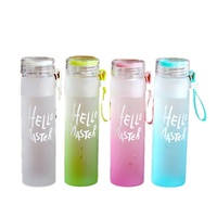 Bouteille d'eau en verre givré coloré avec couvercle de protection, idéale pour les voyages – Vente en gros à prix réduit