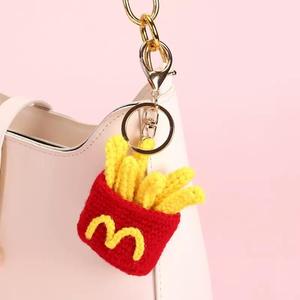 Creative Knitted Burger <b>Coke</b> Coffee Keychain Pendant Cute French Fries Ice Cream Plush Keychain Bag <b>Accessories</b> Wholesale - Product Image 6