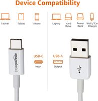 6 pieds blanc USB-C USB-A 2.0 câble de chargeur rapide vitesse 480Mbps certifié USB-IF pour Apple iPhone 16/15 pour Samsung tresse écouteur