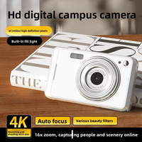 Caméra numérique CCD HD, caméra de poche portable pour vlog, idéale pour les voyages, caméra compacte d'entrée de gamme pour étudiants, débutants et jeunes filles