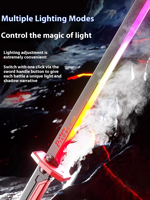 Espada Láser de Juguete para Niños, Accesorio de Arma para Juego de Rol, Estilo Cyberpunk, con Luz y Efecto de Humo