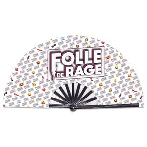 Éventail pliant en bambou personnalisé imprimé par sublimation, grand format, pour mariage, fête, rave, festival - Product Image 3