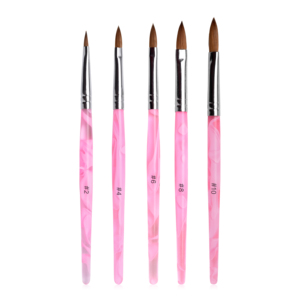 Luxury Pink Acrylic Handle Nail <b>Brush</b> Set Kolinsky sable Nail <b>Brush</b> Crimped Ferrule Professional Manicure Tool #2 #4 #6 #8 #10 - Product Image 1