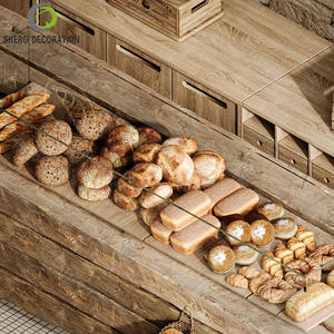 Muebles de panadería de alta calidad, vitrina personalizada para exhibir pan, mostrador de panadería de madera con vidrio templado para tienda - Product Image 2