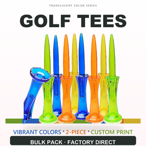 Tees de golf personnalisés avec logo, en plastique translucide coloré, mélange de couleurs, OEM ODM, vente en gros, cadeau - Product Image 1