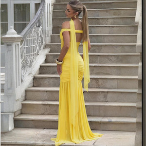 Elegante abito da donna <span class=keywords><strong>con</strong></span> spalline <span class=keywords><strong>verde</strong></span> oliva <span class=keywords><strong>con</strong></span> <span class=keywords><strong>spacco</strong></span> a <span class=keywords><strong>spacco</strong></span> alto abito <span class=keywords><strong>lungo</strong></span> donna - Product Image 4