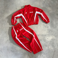 Ensemble de survêtement personnalisé surdimensionné de haute qualité 100 % nylon, comprenant un sweat à capuche épais et un pantalon de jogging ample et empilé