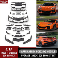 Kit carrosserie style Z06 pour Chevrolet Corvette C8 2020+ avec pare-chocs avant et arrière, et kit de conversion avec diffuseur de lèvres