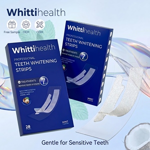 Bandes blanchissantes pour dents sensibles à l'huile de coco et à la menthe, 7 jours, Blanchiment Dentaire, Tiras Blanqueadoras, Usine OEM - Product Image 2