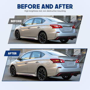 HCMOTIONZ Feux arrière à LED pour Nissan Sentra 2012-2019 B17 Pulsar Sylphy avec lentille rouge <span class=keywords><strong>Smole</strong></span> Color Car Rear Lamps Assembly - Product Image 5