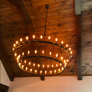 Black Stainless Steel <b>Chandelier</b> E26 LED Pendant <b>Light</b> 3500K Warm White Gold Body Adjustable Height <b>5</b>-Year Warranty for Living - Product Image 2