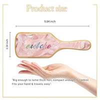 Brosse à cheveux démêlante personnalisée en bambou naturel avec picots en strass et poils de sanglier, pour massage du cuir chevelu, cadeau pour femmes et filles