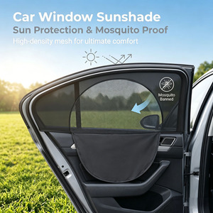 Dongsen 2 pièces Pare-soleil de luxe pour voiture, accessoires de style en fibre Spandex, protection UV, pour TOUTES LES FENÊTRES, rideau de fenêtre latérale, pare-soleil, visière - Product Image 5