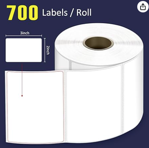 3x2 Inch Adhesive <b>Sticker</b> Thermal <b>Labels</b> Perforated Black Back Waterproof BPA-Free Paper Material for Thermal <b>Printers</b> - Product Image 1