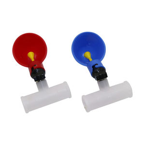 Lot de 10 abreuvoirs automatiques pour poulets avec kit de raccord en T de 20 mm et 25 mm, pour volailles, cailles, pigeons, avec coupelles rouges/bleues/jaunes - Product Image 3