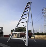 Escalera de Aluminio para Cosecha Agrícola, Soporte para Recolección en Huertos, Trípode para Frutas