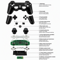 Manette sans fil PS-3, joystick BT, fonction complète, barre lumineuse, double moteur à vibration, gyroscope six axes, Slim P3 pour le jeu