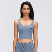 Débardeur de sport respirant pour femme avec logo personnalisé, soutien élevé pour Pilates et Yoga, brassière de sport à maintien élevé, vêtements de sport en Spandex et Nylon