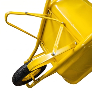 WB6400 Kuwait Saudi Arabia 0.5mm Steel Tray Wheelbarrow 4.00-8 Pneumatic Rubber <b>Wheel</b> Construction Garden <b>Wheel</b> Barrow - Product Image 3