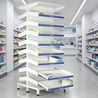 Einseitige Gleitschiene Fünfstufiger Tragbarer Verstellbarer Eisen-Apothekenschrank Medikamentenaufbewahrung Präsentationsschrank für Krankenhäuser und Kliniken