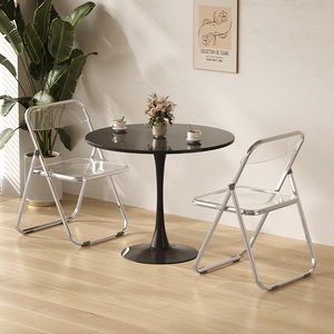 Round <strong>Tulip</strong> Coffee <strong>Table</strong> Stylish and Elegant Perfect for Small Spaces Offices Gaming Desks Living Room and Leisure Areas - Product Image 4