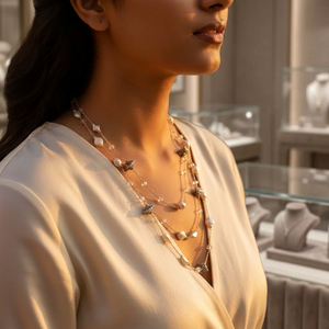 Women's Gold Plated 925 <b>Silver</b> Freshwater Pearl Beaded Bohemia Style Layered Necklace Everyday Wear - Product Image 4