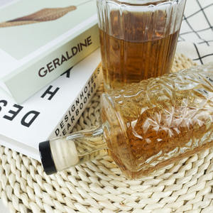 Botella de vidrio cilíndrica de 500ml con patrón de diamante lleno para licor de Vodka gin Ron <span class=keywords><strong>tequila</strong></span> whisky brandy espíritus - Product Image 4